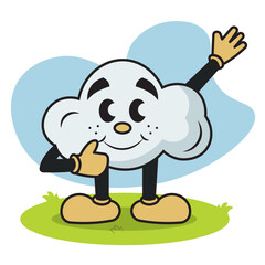 Isolated colored happy weather traditional cartoon character Vector