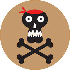 Black pirate skull