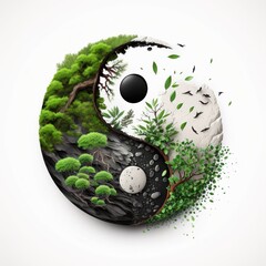 Yin Yang Nature Sign, Generative AI