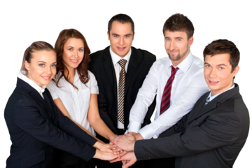 Confident Business team isolated on white background