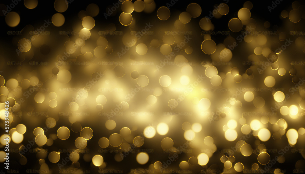 Poster background with a glamorous abstract golden bokeh. the oscars in hollywood. generative ai