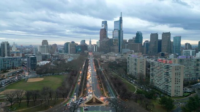 Wonderful view over the city of Phiadelphia - drone photography