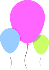 Balloon symbol, transparent background, PNG illustration