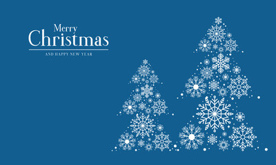 Naklejka na ściany i meble Merry Christmas with Beautiful Snowflake Ornaments Background
