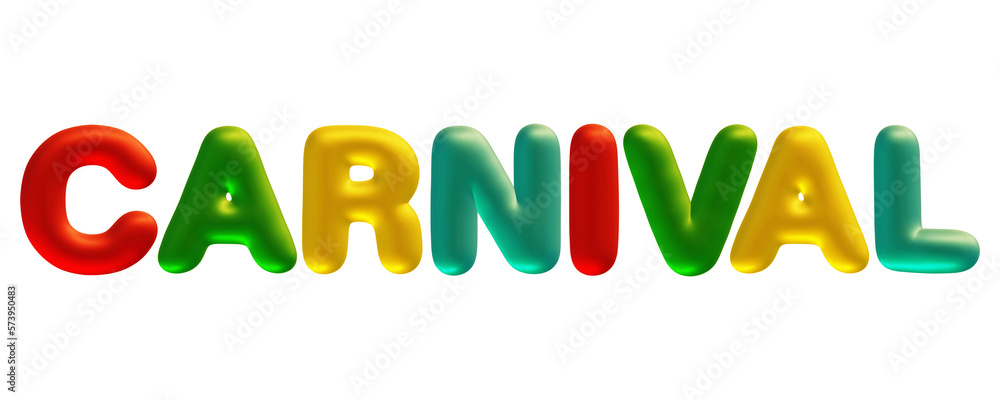 Poster carnival text design with 3d modern effect style