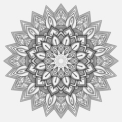 Circular pattern in form of mandala for Henna, Mehndi, tattoo, decoration. Decorative ornament in ethnic oriental style