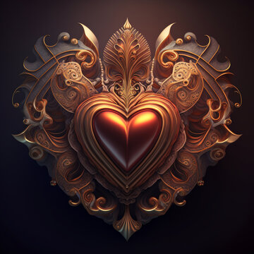 Bronzed Majestic Heart emblem 