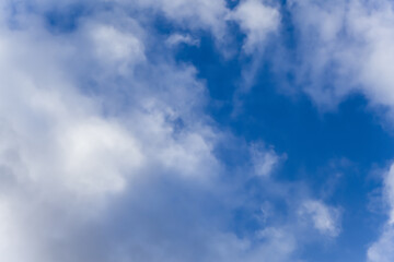 Beautiful blue sky.White clouds.Sky after rain.Grey clouds.Beautiful colors in the sky.Pink clouds.