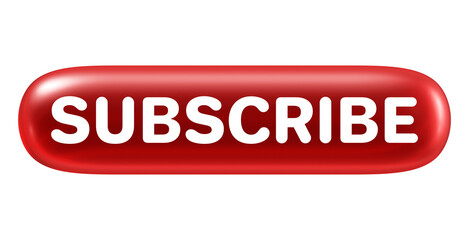 Subscribe button icon for social media in 3d render