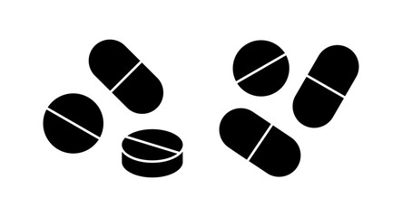 Pills icon vector illustration. capsule icon. Drug sign and symbol