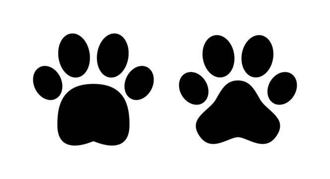 Paw icon vector illustration. paw print sign and symbol. dog or cat paw