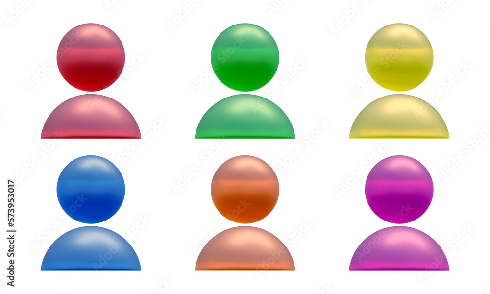 Poster set of user icons in 3d render