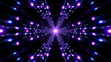 Flickering UV light in dark tunnel space