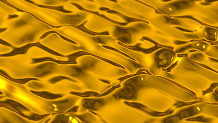 Melting Gold Liquid surface 3d rendering Background
