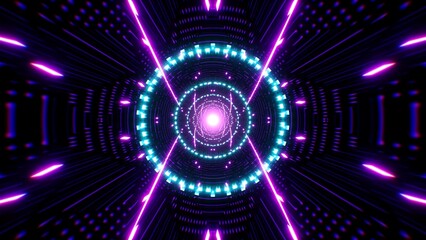Intricate pattern symmetrical Neon VJ Art Background