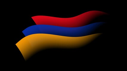 Armenia flag animated stylized watercolor. Waving armenian flag color stripes. State patriotic banner armenia. Design element, seamless loop