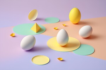 Modern Minimalist Easter Eggs Background
