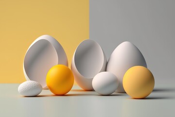 Modern Minimalist Easter Eggs Background