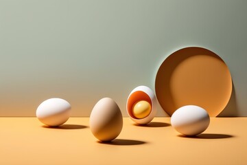 Modern Minimalist Easter Eggs Background