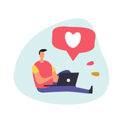 Customer Engagement Flat Composition