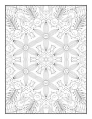 Vector abstract mandala pattern. Adults Mandala Coloring Page. Mandala coloring page KDP interior. Coloring page mandala background. Vector illustration. Mandala. Abstract doodle seamless pattern. 