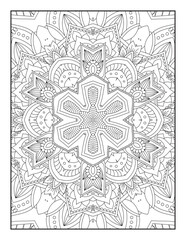 Vector abstract mandala pattern. Adults Mandala Coloring Page. Mandala coloring page KDP interior. Coloring page mandala background. Vector illustration. Mandala. Abstract doodle seamless pattern. 