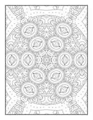 Vector abstract mandala pattern. Adults Mandala Coloring Page. Mandala coloring page KDP interior. Coloring page mandala background. Vector illustration. Mandala. Abstract doodle seamless pattern. 