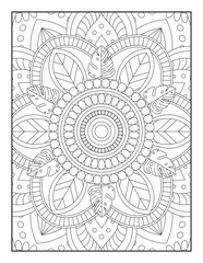 Vector abstract mandala pattern. Adults Mandala Coloring Page. Mandala coloring page KDP interior. Coloring page mandala background. Vector illustration. Mandala. Abstract doodle seamless pattern. 