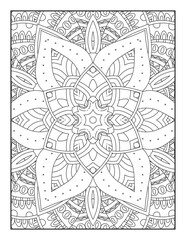 Vector abstract mandala pattern. Adults Mandala Coloring Page. Mandala coloring page KDP interior. Coloring page mandala background. Vector illustration. Mandala. Abstract doodle seamless pattern. 