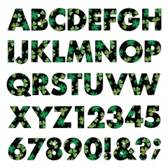gradient green black shamrock alphabet