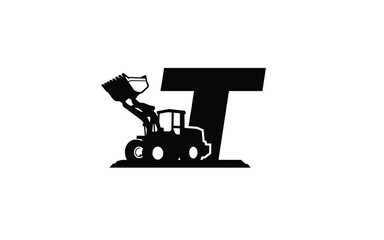 T Logo with loader letter concept for template 