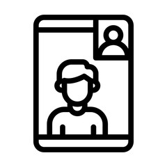 video call line icon illustration vector graphic