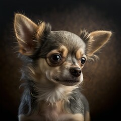 Chihuahua posing in the fantasy wilderness. Dog portrait.