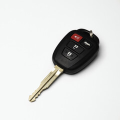 car key with control buttons isolated on white background