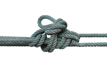 Green nylon rope isolated on white background