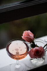 moody rosé and roses