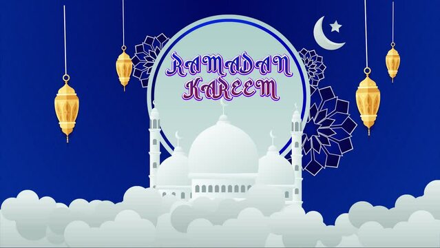 Ramadan Kareem, Ramadan Background, Ramadan video, Ramadan Design, Background, blue mosque