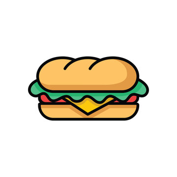 recommend clip art: sandwich icon vector design template in white background