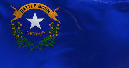 Nevada state flag waving in the wind