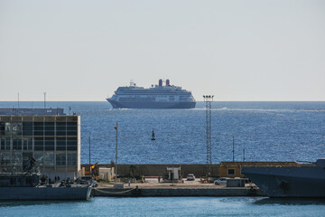 Classic luxury cruiseship cruise ship liner Borealis in port of Cartagena, Spain during summer...