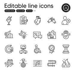 Set of Business outline icons. Contains icons as Winner reward, Tested stamp and Methodology elements. Ice cream, Verified internet, Clapping hands web signs. Work home, Euro rate. Vector