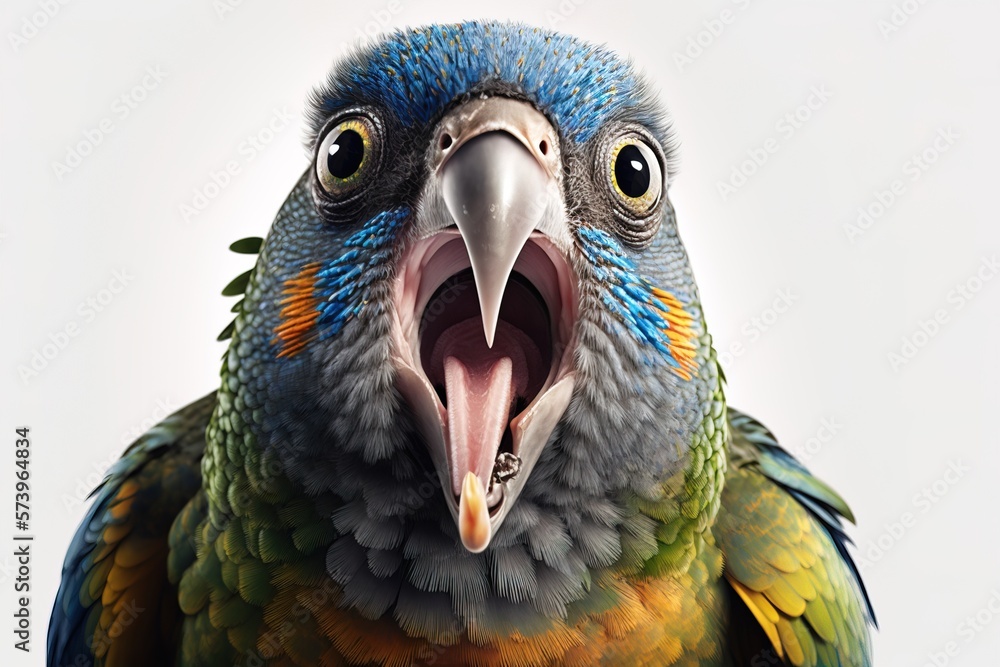 Aufkleber a colorful bird with its mouth open and it's mouth wide open with its mouth wide open highly detaile