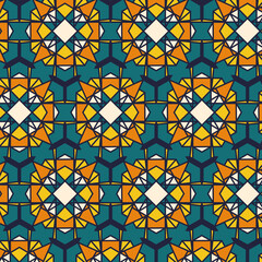 Colorful Islamic Moroccan-Style Pattern on Traditional Arabic Background, in Vector Format