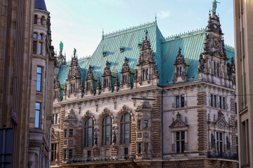 Rathaus Townhall building in Hamburg, Germany