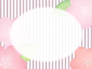 背景　手描き風　梅イラスト