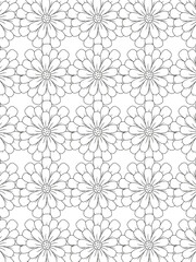 Beautiful black and white illustration for adult coloring book with rectangle abstract linear tribal pattern