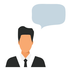 Man and thought bubble. Vector illustration