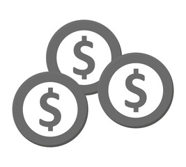 Money. Line Icon Vector. Payment system. Coins. Sign isolated on white background. Flat design style. Business concept.