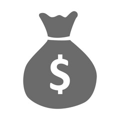 money bag icon with a dollar sign. flat money bag in cartoon style. stock vector illustration isolated on white background.10 eps.