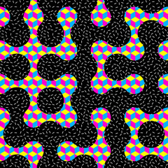 Abstract geometric Memphis style pattern. Vector image